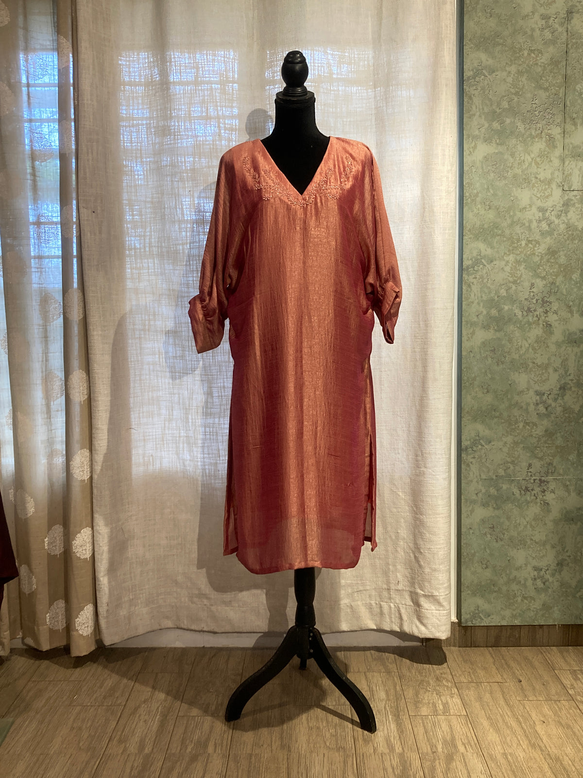 Vintage Rose Side-Slit Kaftan