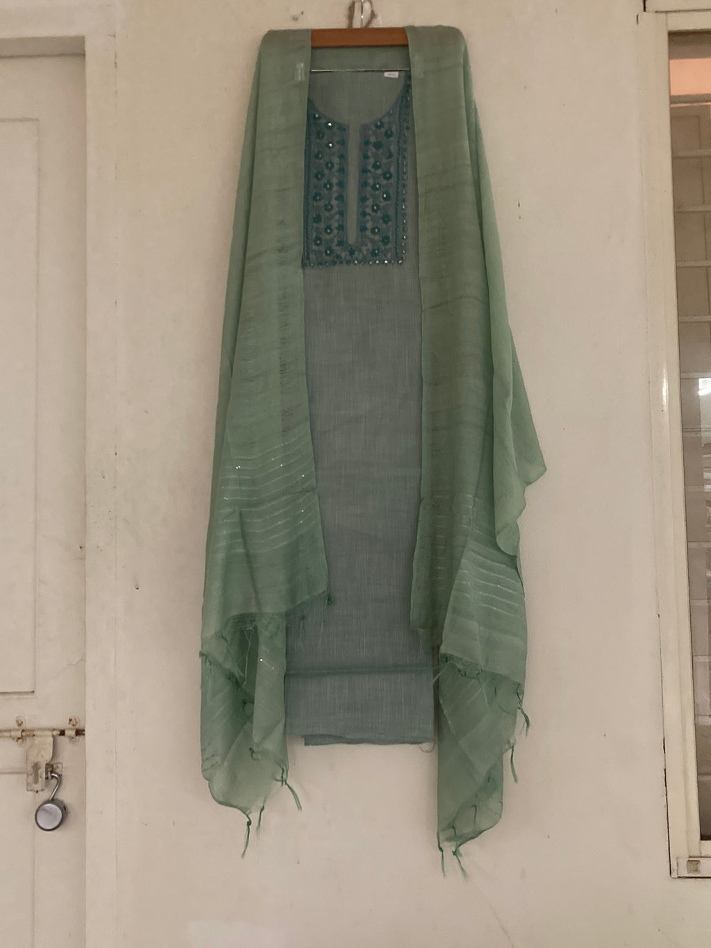 Semi linen unstitched salwar suit materials