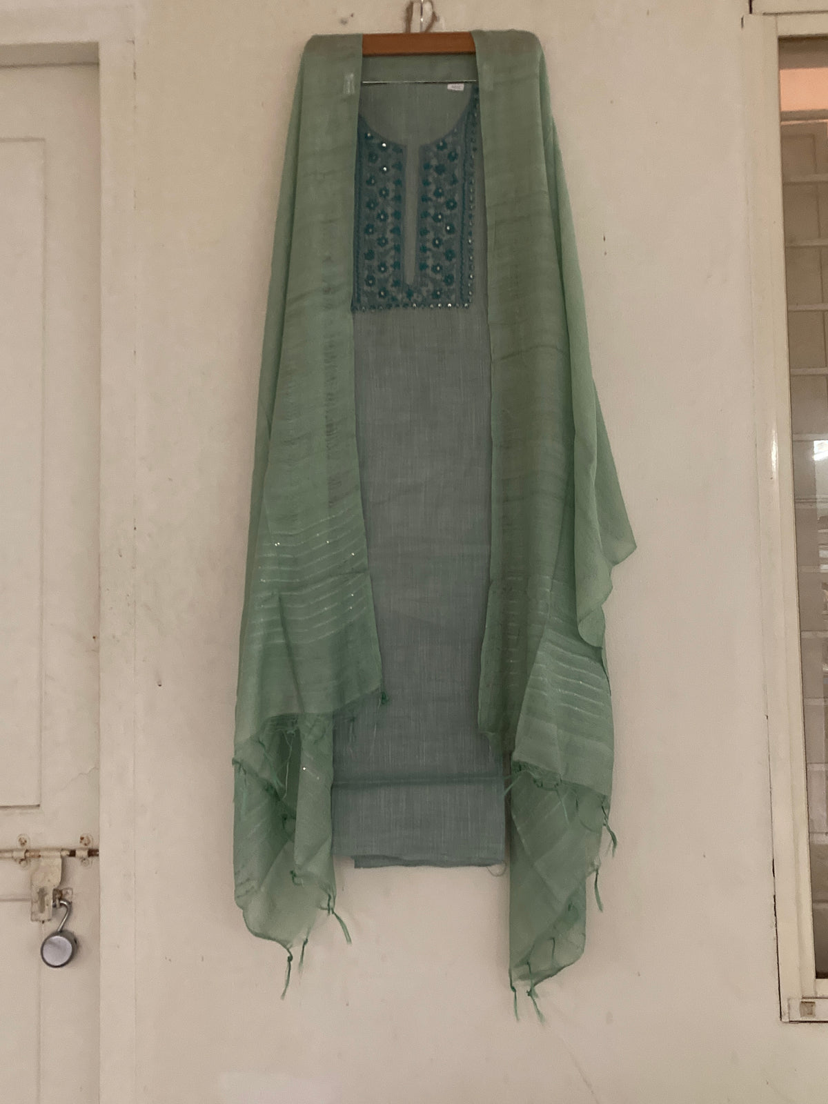 Semi linen unstitched salwar suit materials