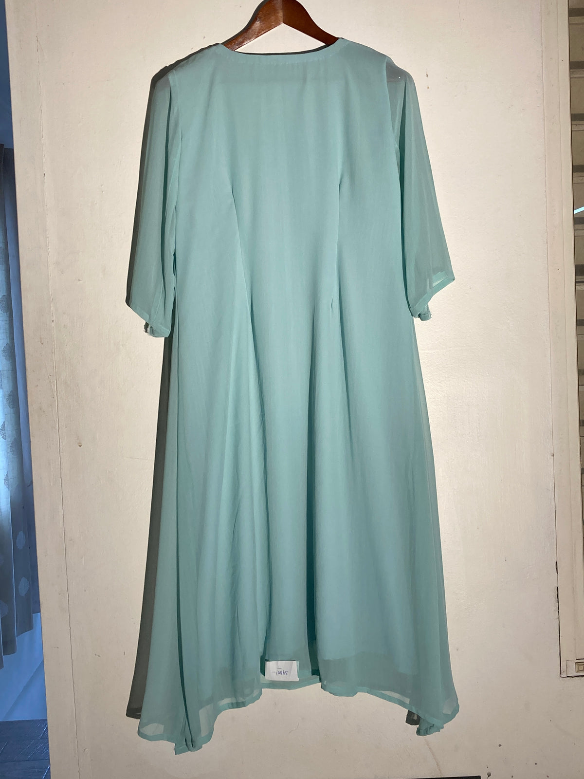 Sea Mist Elegance Embroidered Dress