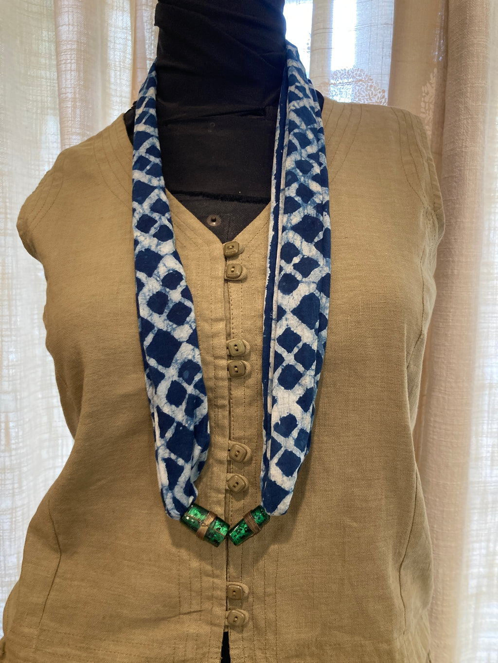 Artisan Fabric Bead Necklace