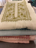 Semi linen unstitched salwar suit materials