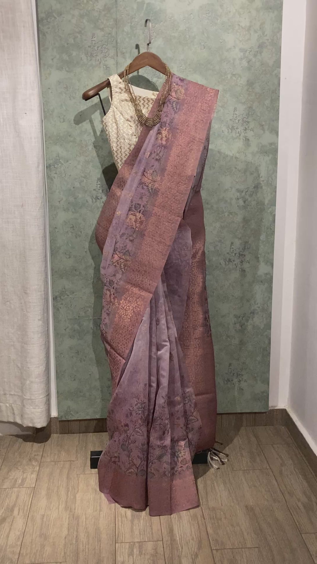 Blush Mauve Heritage Weave Saree