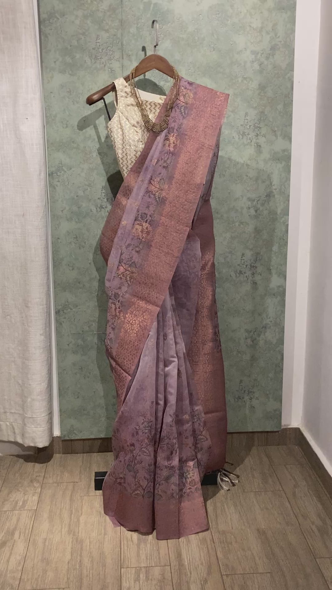 Blush Mauve Heritage Weave Saree